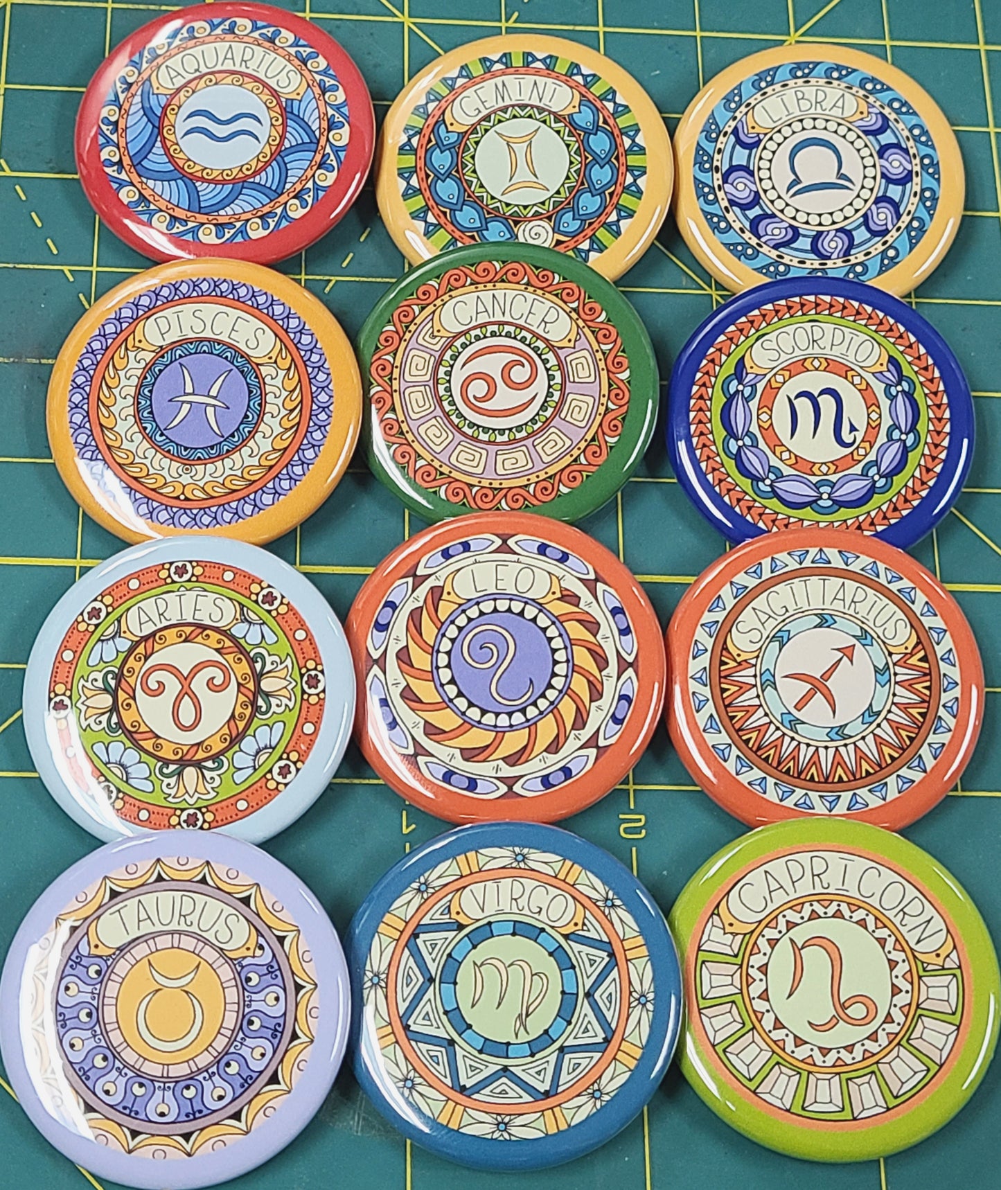 Zodiac Buttons - Bulk (5 of Each Design)