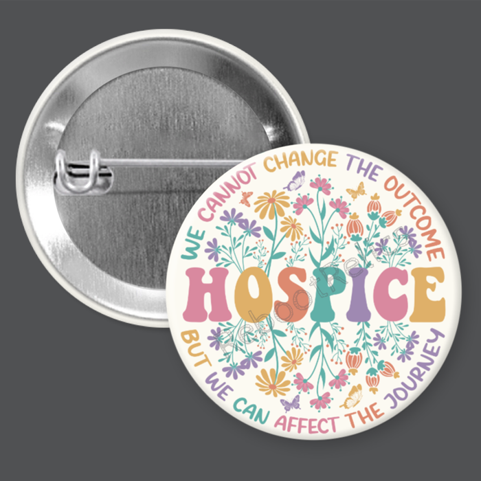 Hospice Nurse: Pastels, Cream Background - 1.5" or 2.25", Pin or Magnet